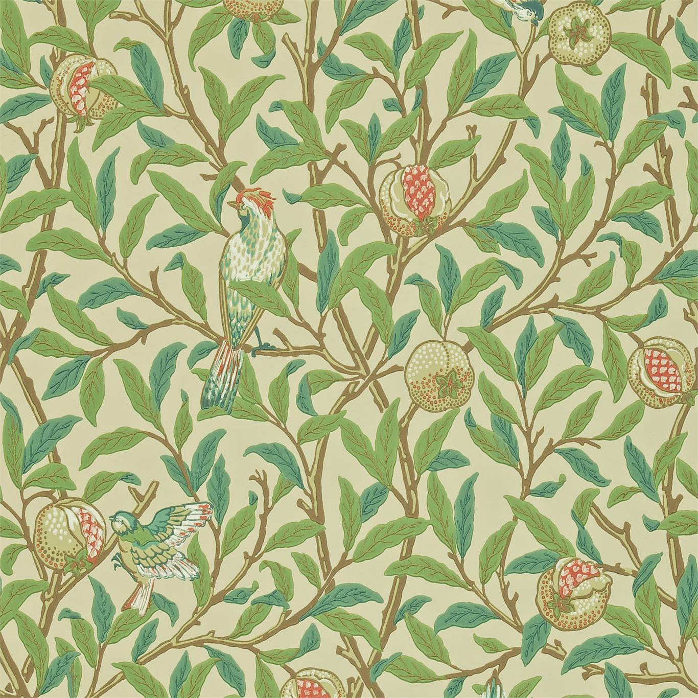 Bird & Pomegranate - Bayleaf/Cream - Outlet