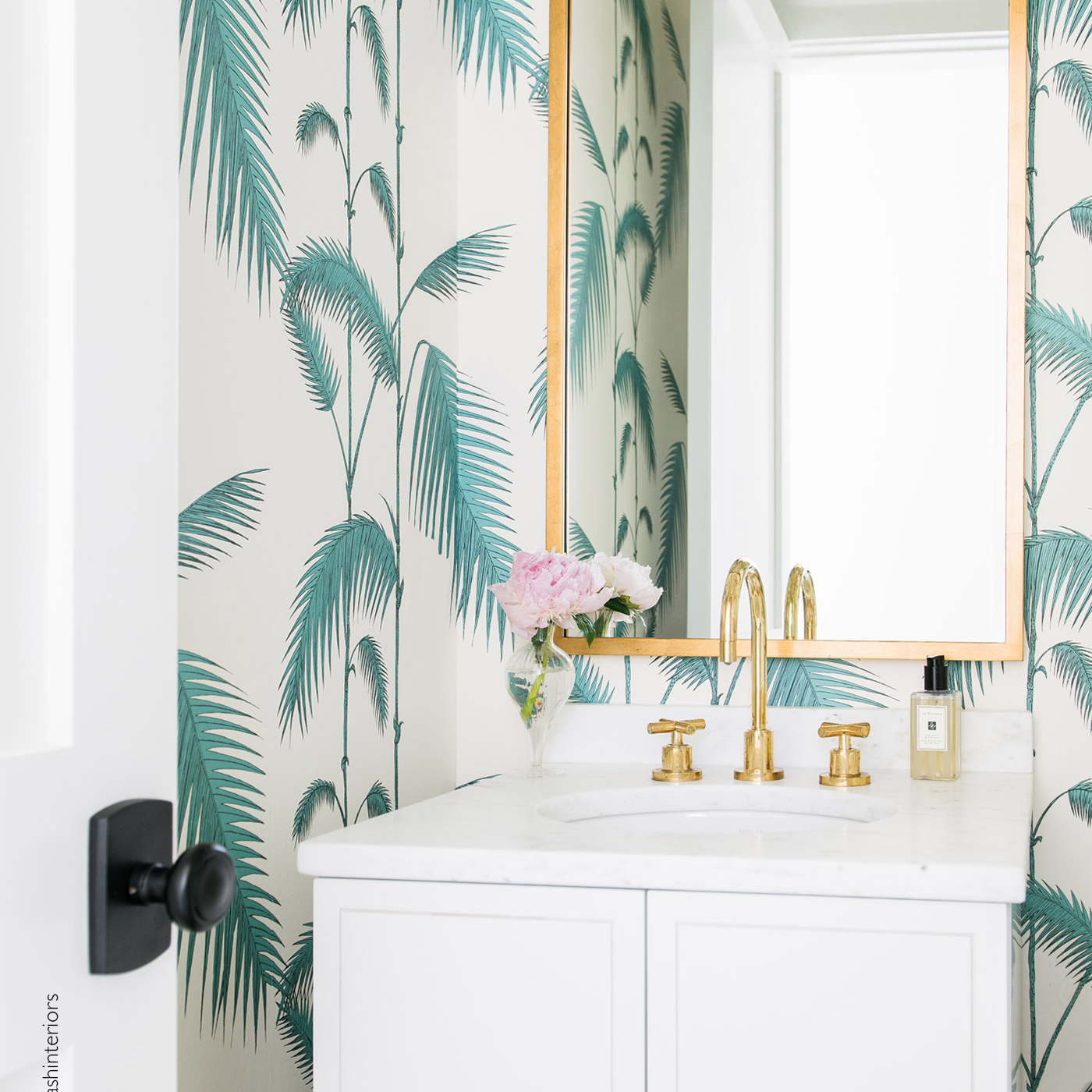 Palm Leaves - Teal & White - Outlet