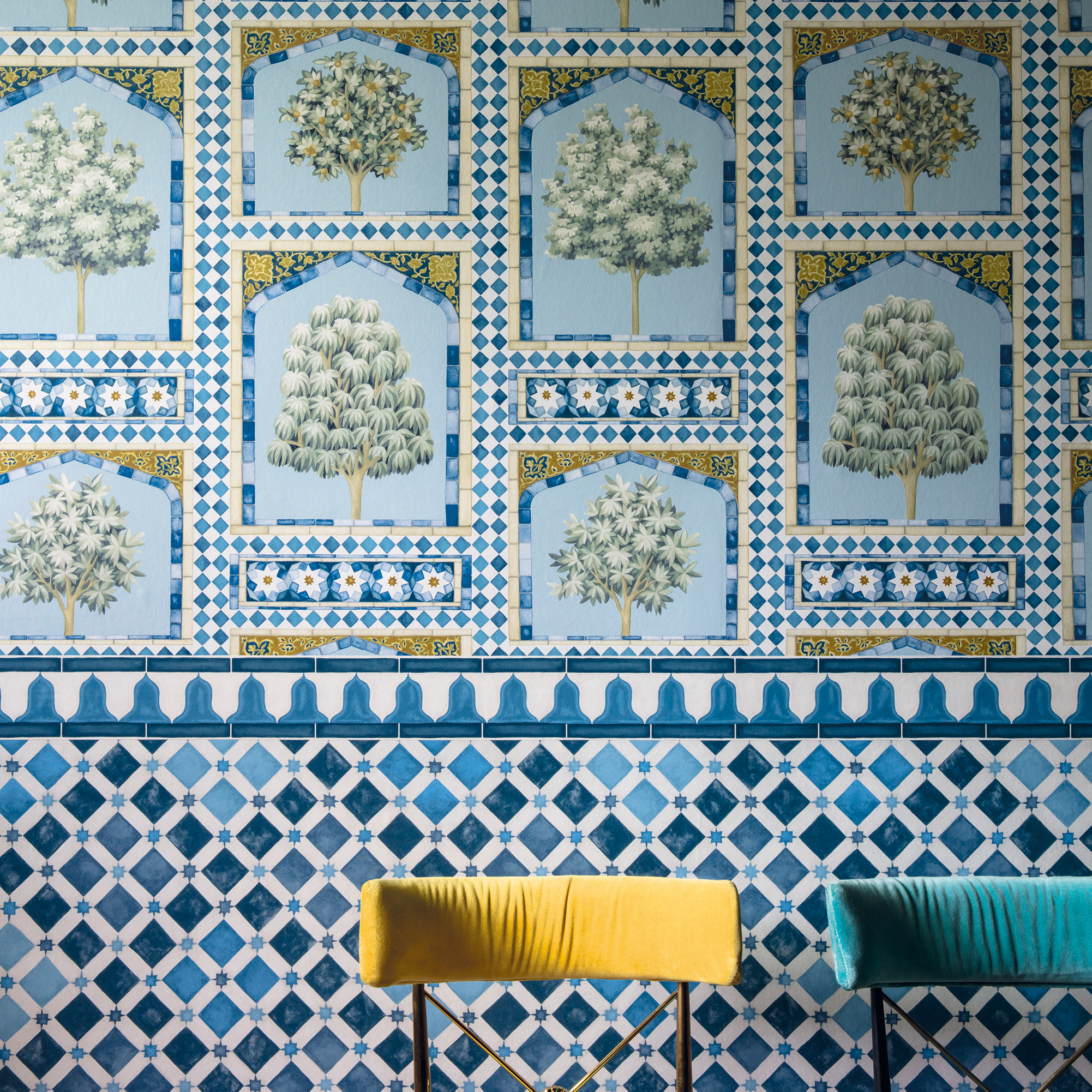 Sultan's Palace - China Blue and Ochre