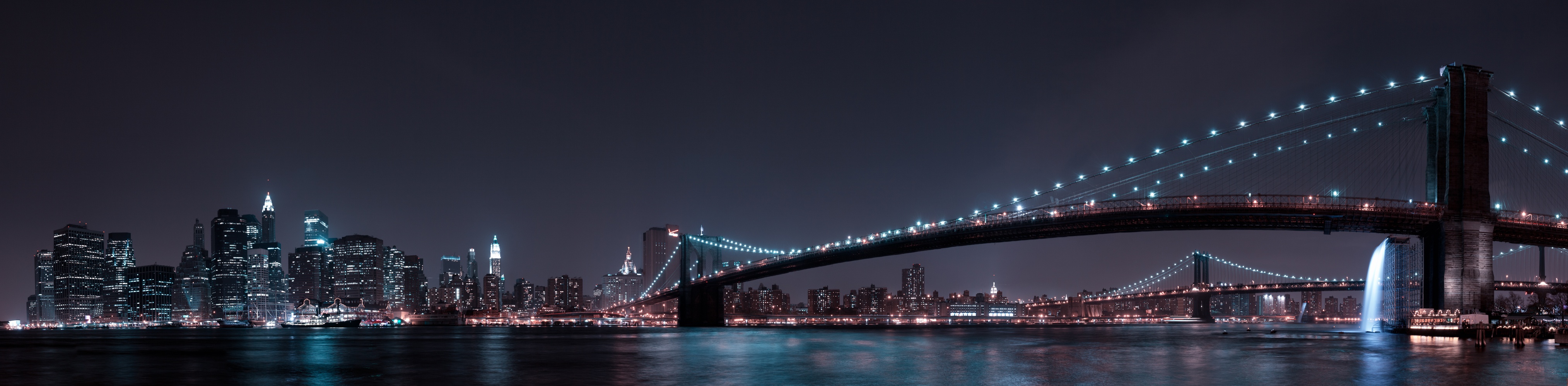Billede af Manhattan Skyline and Brooklyn Bridge