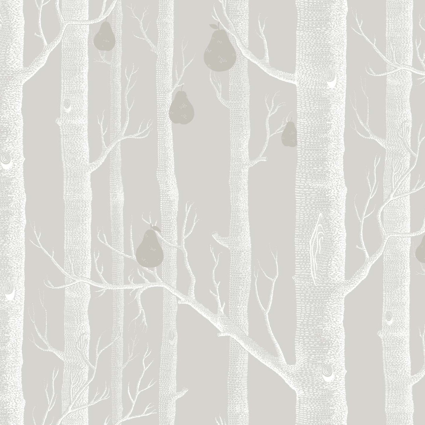 Billede af Woods & Pears - White & Silver on Grey