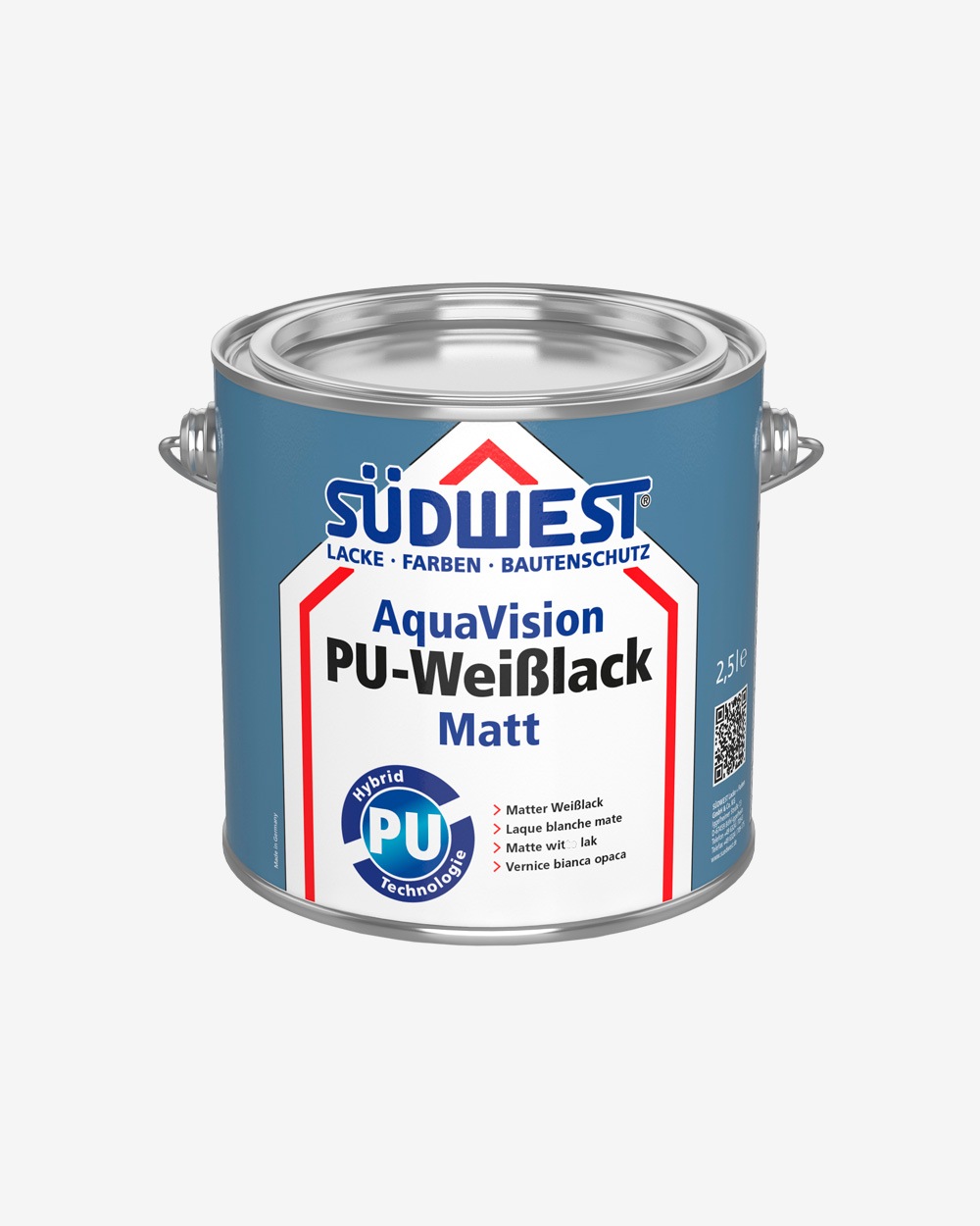 AquaVision PU-weisslack - Matt - 2,5 L