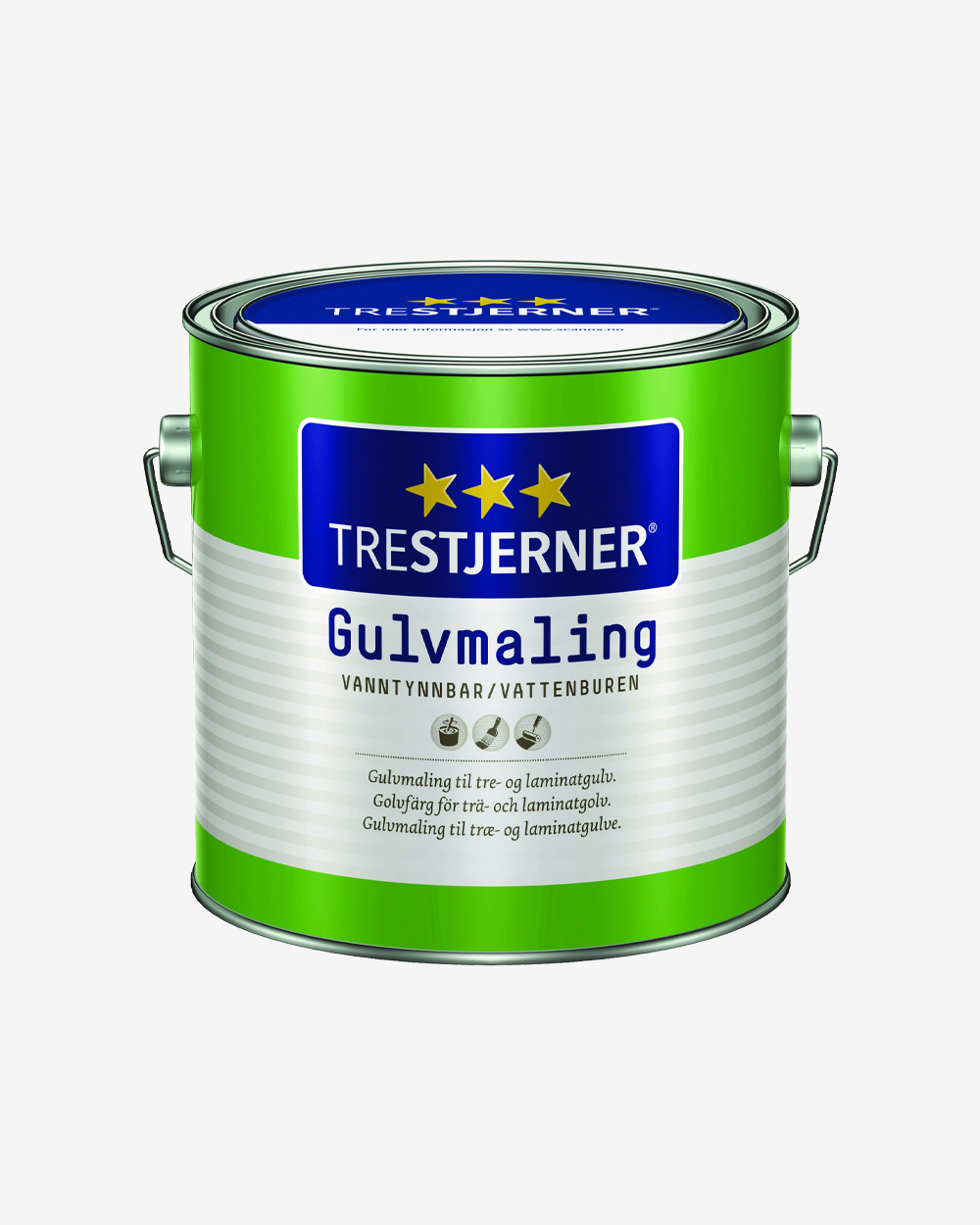 TreStjerner Gulvmaling, Blank - 2,7 liter