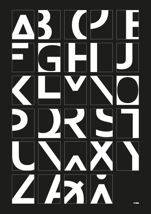 Alphabet - Black-50 x 70