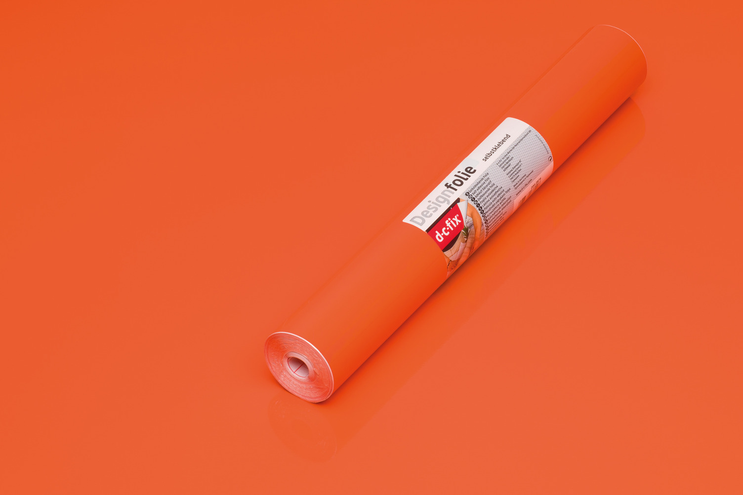 Ensfarvet folie-Orange-1 meter-Blank-45 cm