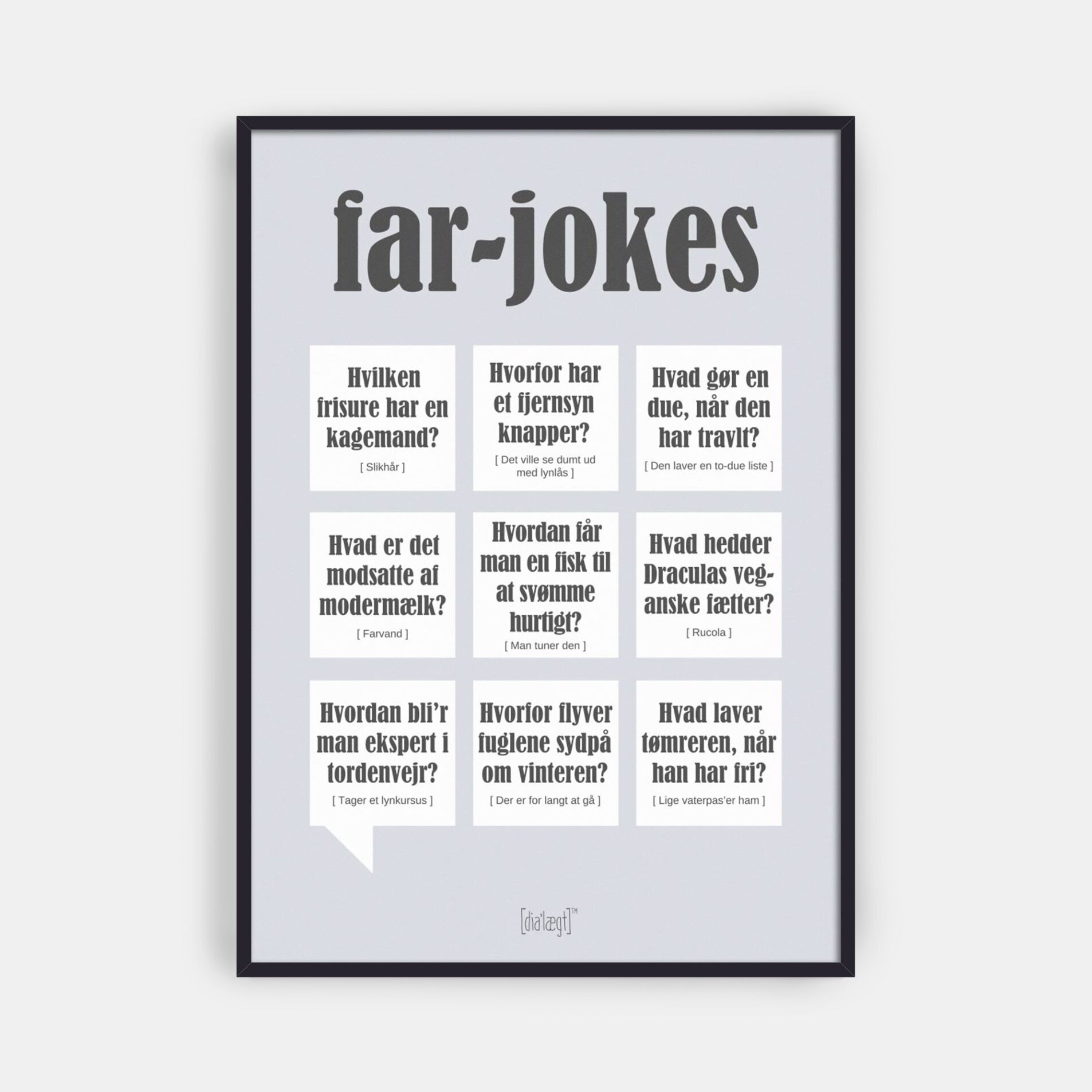 Far jokes Dialægt-plakat med jokes far-vittigheder