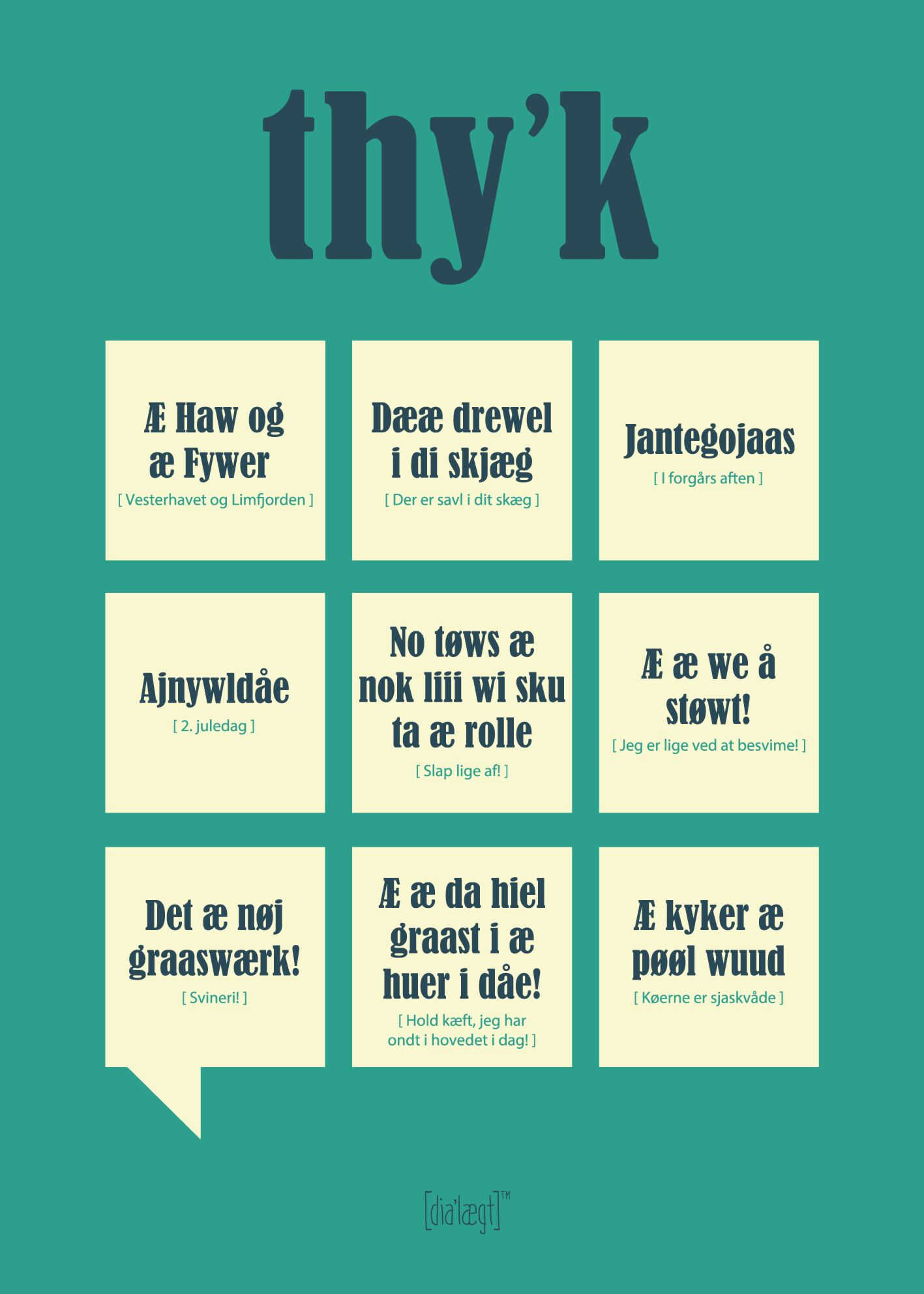 Thy'k - Plakat fra danske med sjove citater og udsagn