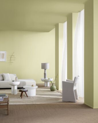 Jotun 7038 Dusk Green 1931 Cashew, Living Room Inspiration