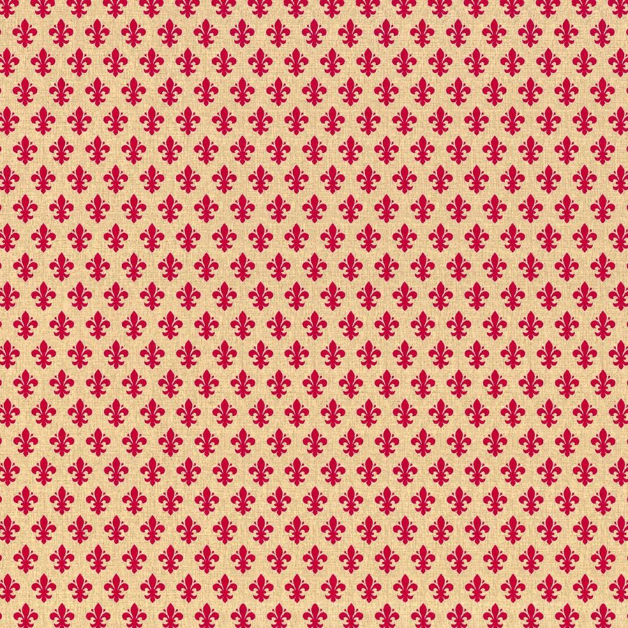 Mønstret folie-2 meter rulle-45 cm-Franske Liljer - Rød