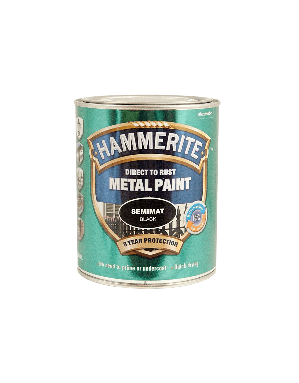 Hammerite - Semimat, Sort - 0,75 L