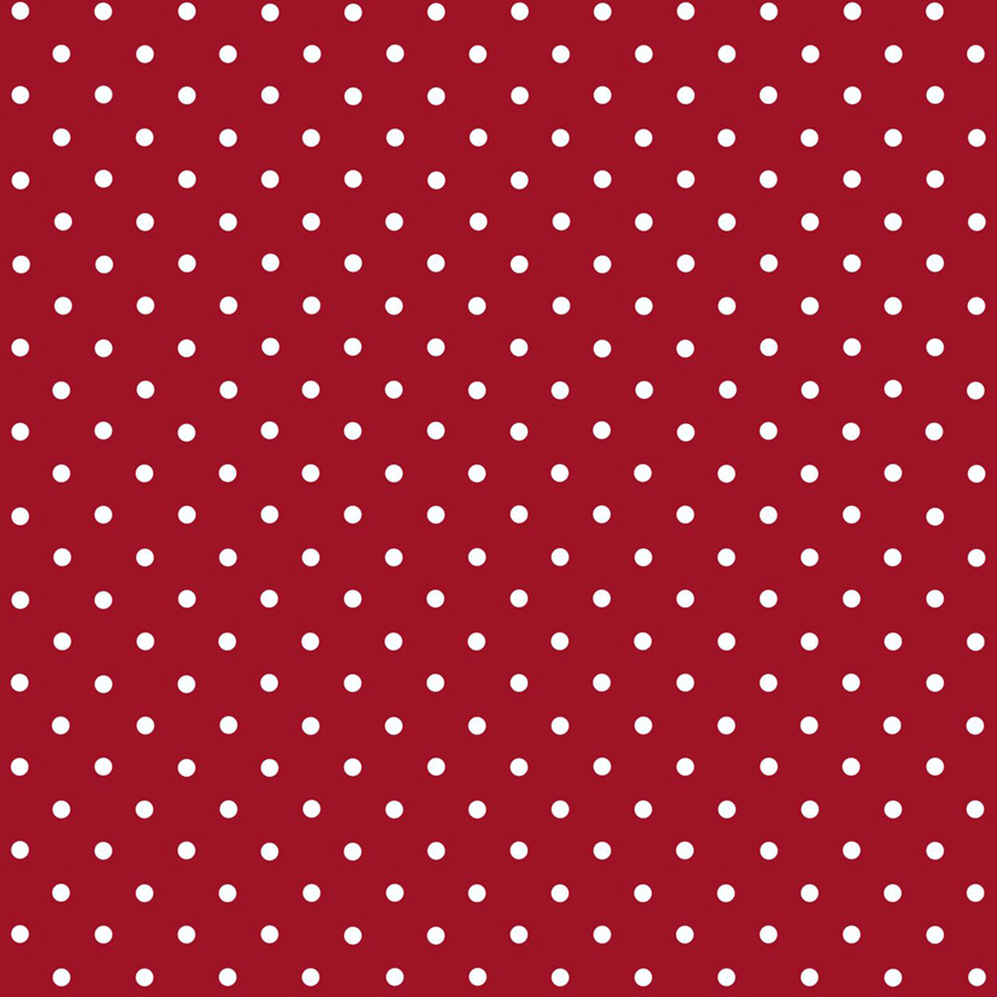 Mønstret folie-2 meter rulle-45 cm-Polkaprikker - Rød