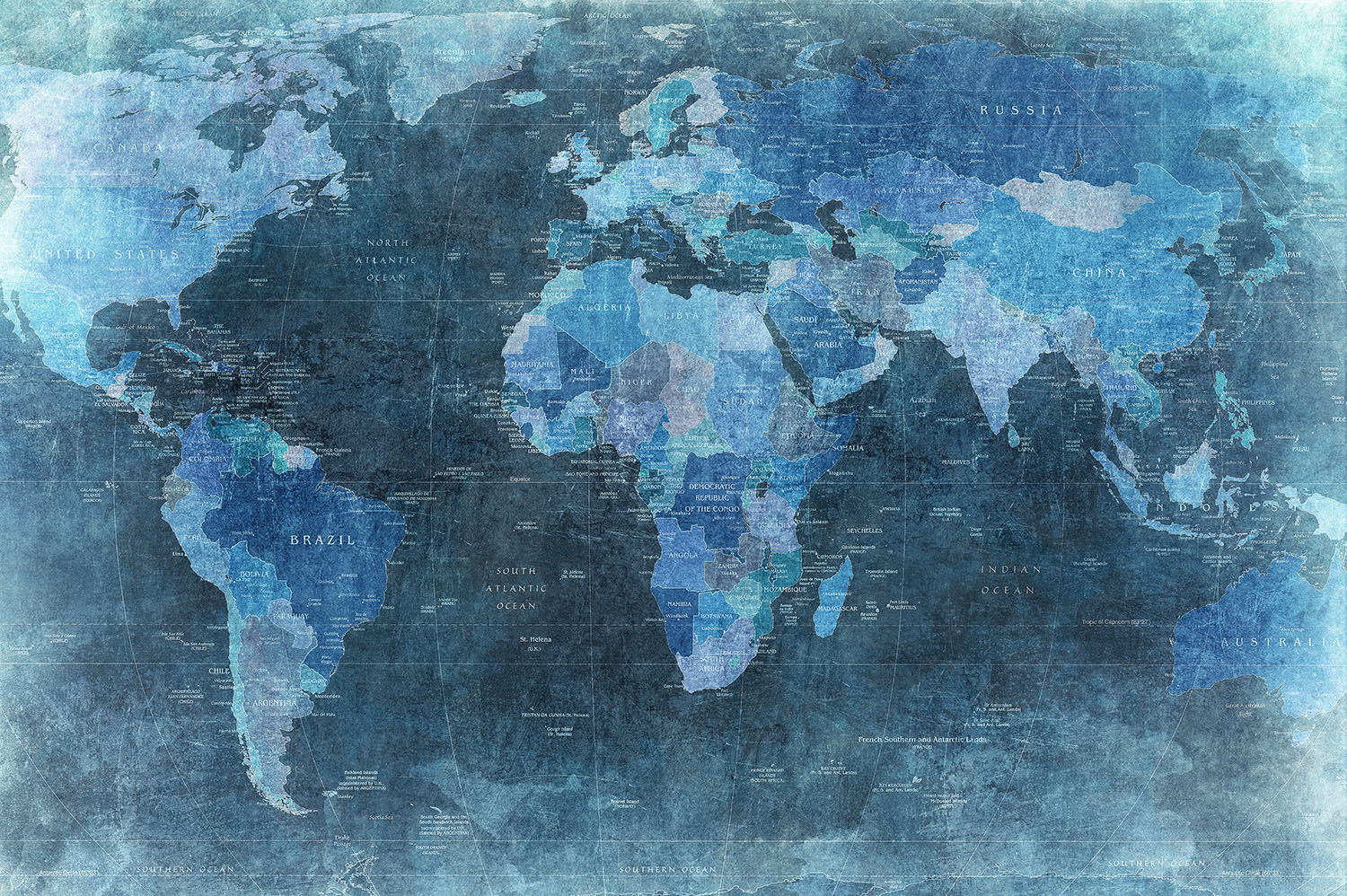 World Map - Blue