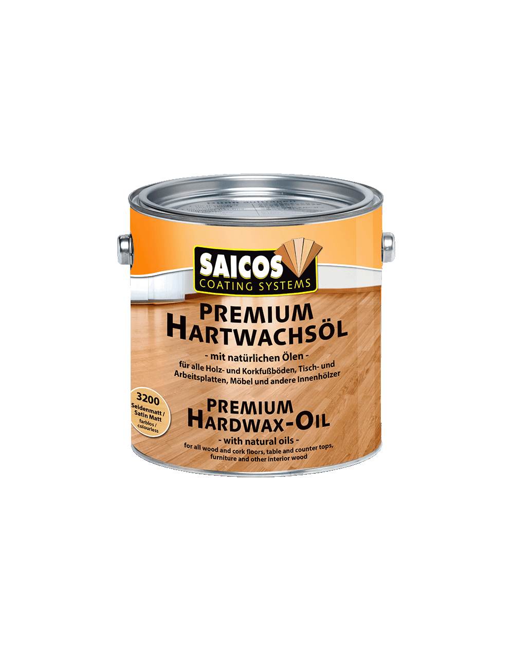 Saicos Premium Hårdvoksolie - Valnød - Transparent Mat - 0,75 L